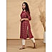 Maroon viscose blend kurti with print