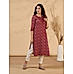 Maroon viscose blend kurti with print