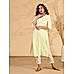 Lemon yellow rayon kurti with embroidery