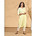 Lemon yellow rayon kurti with embroidery