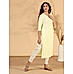 Lemon yellow rayon kurti with embroidery