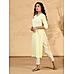 Lemon yellow rayon kurti with embroidery