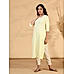 Lemon yellow rayon kurti with embroidery