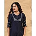 Dark blue muslin kurti with embroidery