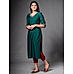 Bottle green viscose blend kurti with embroidery