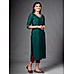 Bottle green viscose blend kurti with embroidery