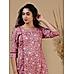 Pink viscose blend kurti with print