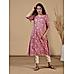 Pink viscose blend kurti with print