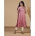 Pink viscose blend kurti with print