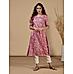 Pink viscose blend kurti with print