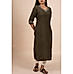 Taupe green linen kurti with embroidery