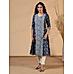 Navy blue 60's cotton kurti with print