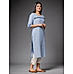 Polo blue linen kurti with embroidery