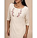 Off white cotton dobby kurti with embroidery