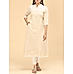 Beige handloom cotton kurti with embroidery and lace detailing