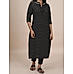 Black cotton printed kurti with embroidery