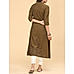 Brown cotton dobby kurti with embroidery