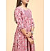 Pink 60's cotton kurti with print and hand work