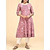 Pink 60's cotton kurti with print and hand work