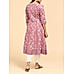 Pink 60's cotton kurti with print and hand work