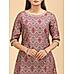 Copper brown modal chanderi printed kurti with hand work