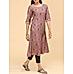 Copper brown modal chanderi printed kurti with hand work