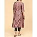 Copper brown modal chanderi printed kurti with hand work