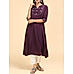 Wine Berry viscose kurti with embroidery and sequins work