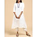 White cotton kurti with embroidery