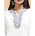 White cotton kurti with embroidery