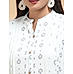 Off white cotton printed kurti with lace detailing