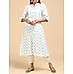 Off white cotton printed kurti with lace detailing