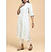 Off white cotton printed kurti with lace detailing