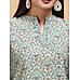 Aqua green modal chanderi kurti with print