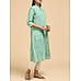 Aqua green modal chanderi kurti with print