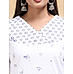 White cotton dobby printed kurti with embroidery