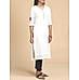 White cotton dobby kurti with embroidery