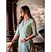 Pista green viscose kurti with embroidery