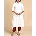 White double cotton kurti with floral print