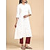 White double cotton kurti with floral print