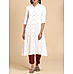 White double cotton kurti with floral print