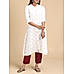 White double cotton kurti with floral print