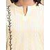 Pale yellow cotton dobby kurti with embroidery