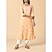 Yellow wrinkled rayon kurti with print