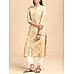 Yellow cotton flax kurti with print