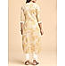 Yellow cotton flax kurti with print