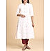 White double cotton kurti with floral print