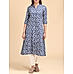 Blue viscose kurti with floral print