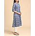 Blue viscose kurti with floral print