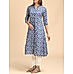 Blue viscose kurti with floral print